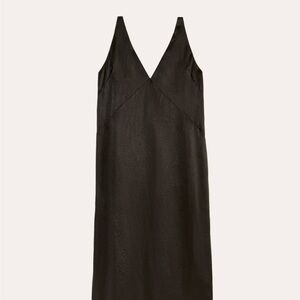 NWT Everlane Black Satin Maxi Dress